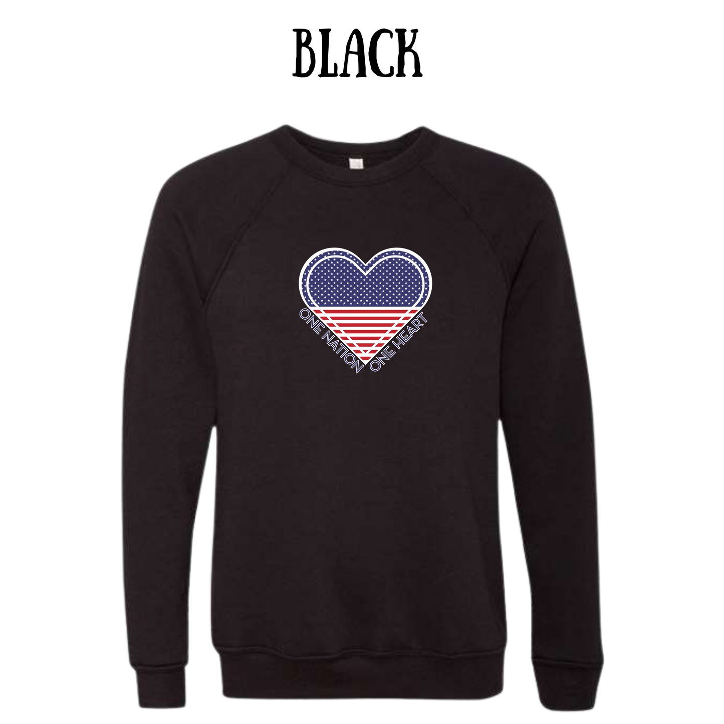 PP - One Nation One Heart - Sponge Fleece Raglan Sweatshirt - Greens, Neutrals