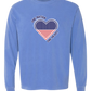 One Nation One Heart - Comfort Colors - Heavyweight Long Sleeve Tee - Blues & Greens