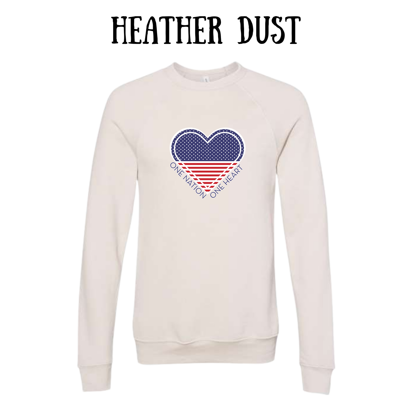 PP - One Nation One Heart - Sponge Fleece Raglan Sweatshirt - Assorted Colors