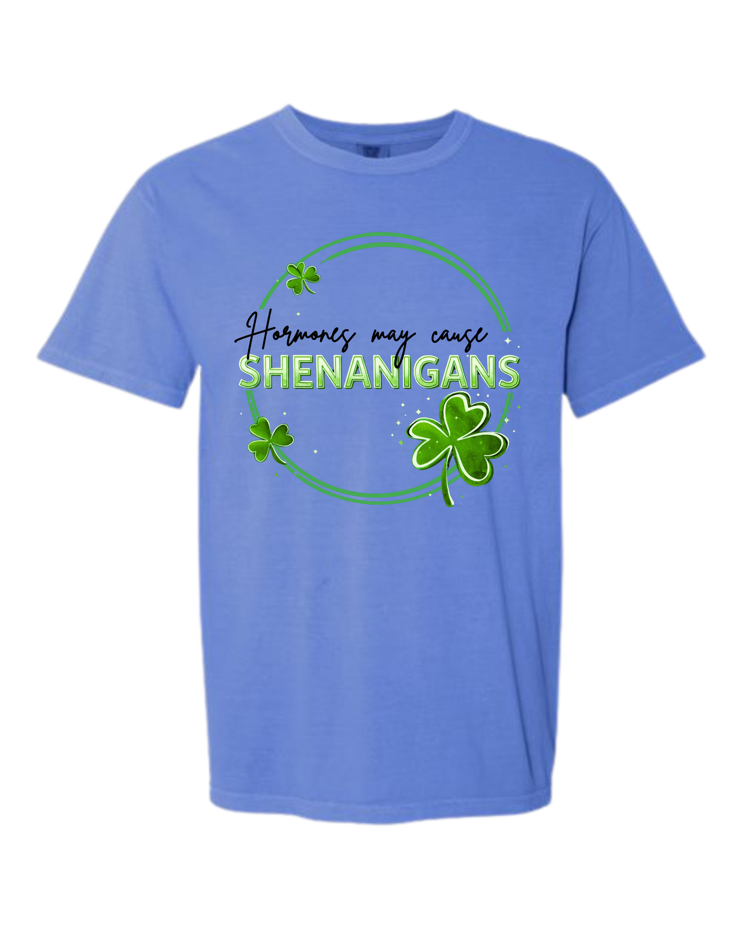Hormones May Cause Shenanigans - Comfort Colors - Heavyweight Unisex Tee - Blues