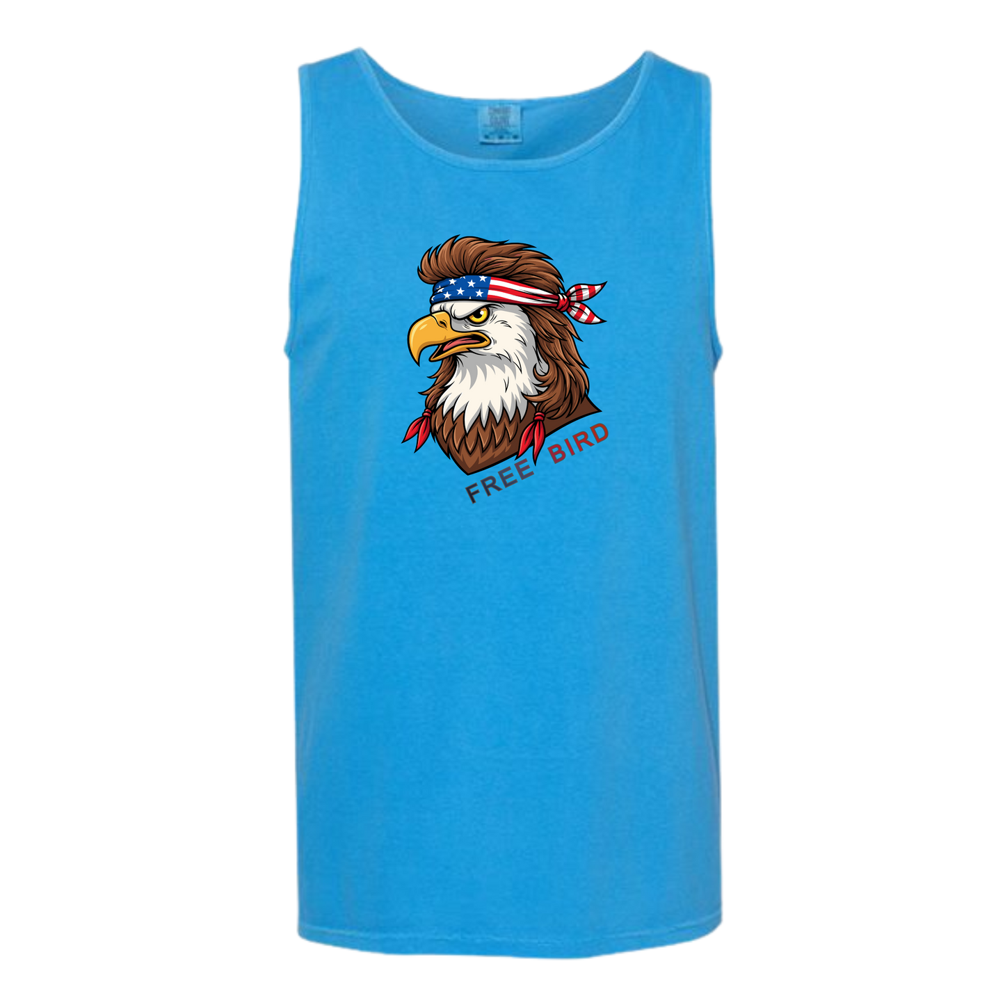 Rockin Free Bird - Comfort Colors - Unisex Tank - Neutral Colors & Blues