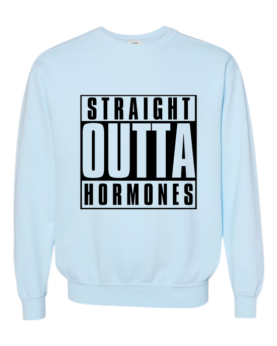 Straight Outta Hormones - Comfort Colors - Sweatshirt - Blues