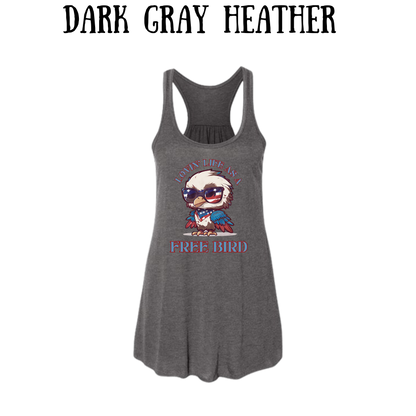 PP - Lovin' Life As A Free Bird - Women's Flowy Racerback Tank