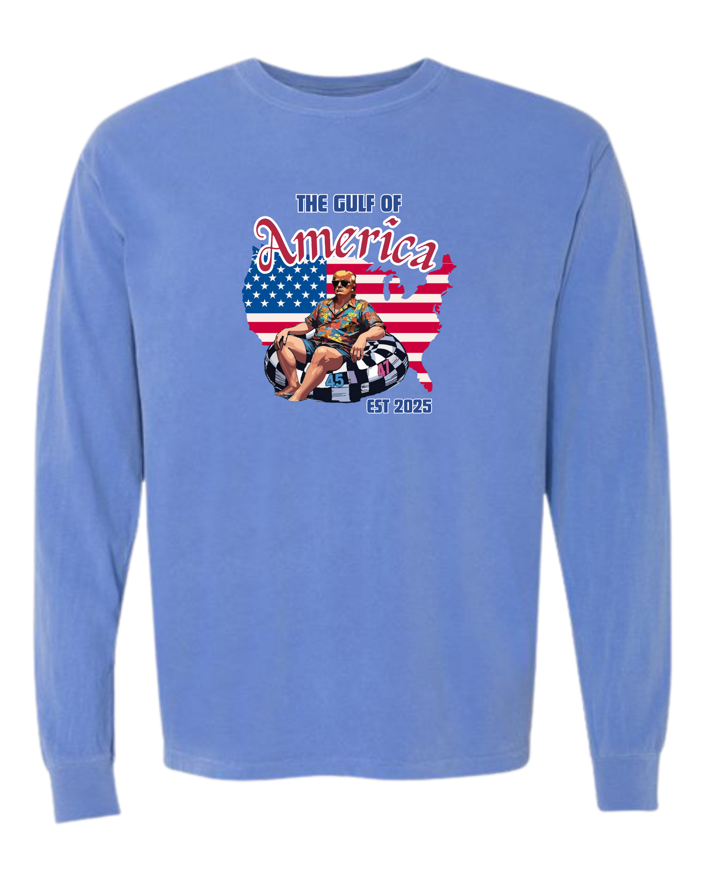 The Gulf of America - Comfort Colors - Heavyweight Long Sleeve Tee - Blues & Greens