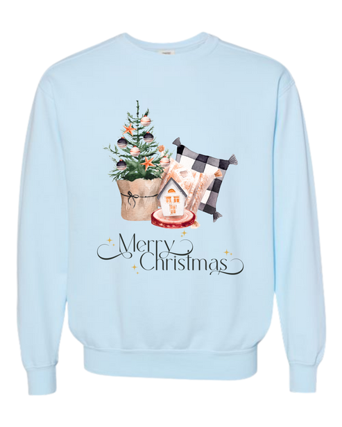 Country Christmas- Comfort Colors - Sweatshirt - Blues