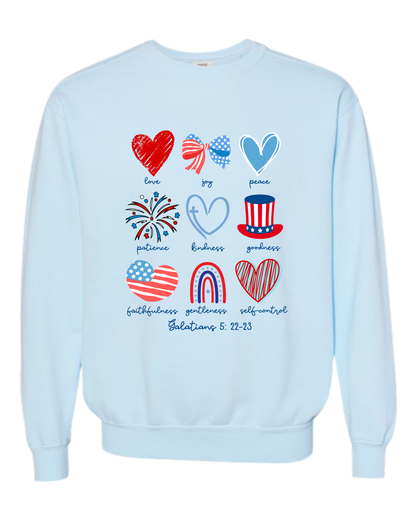Galatians 5 - Patriotic - Comfort Colors - Sweatshirt - Blues