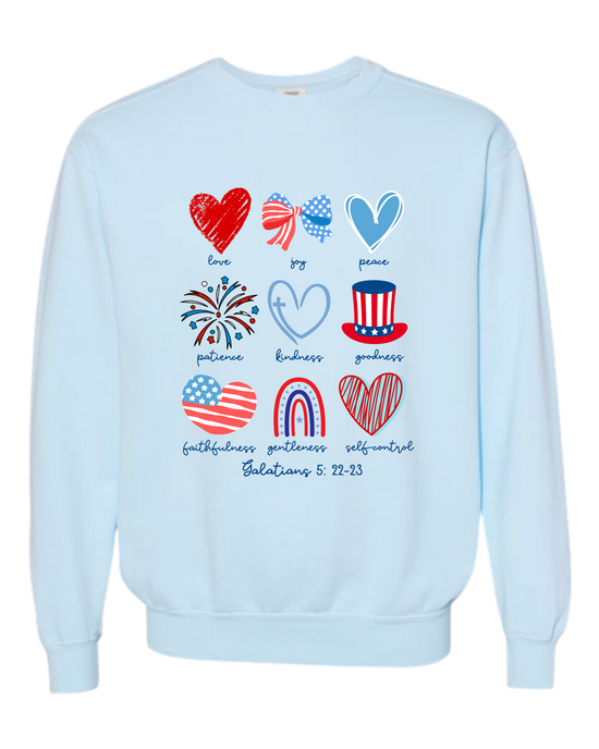 Galatians 5 - Patriotic - Comfort Colors - Sweatshirt - Blues