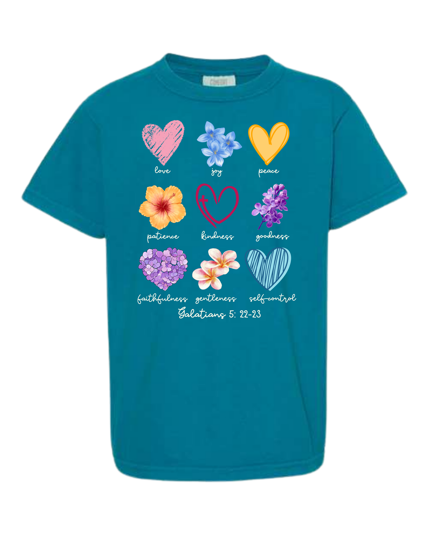 Galatians 5 - Spring - Comfort Colors - Heavyweight Youth Tee - Neutral Colors & Blues