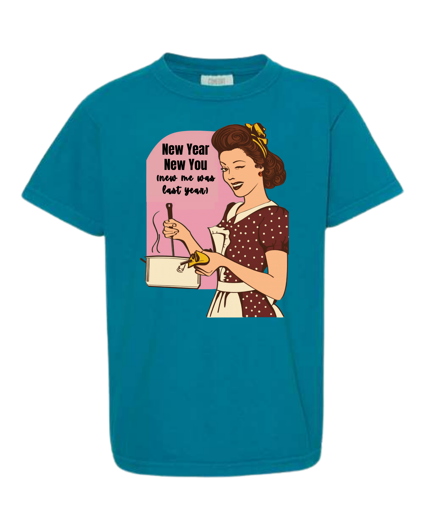 New Year New You - Comfort Colors - Heavyweight Youth Tee - Neutral Colors & Blues