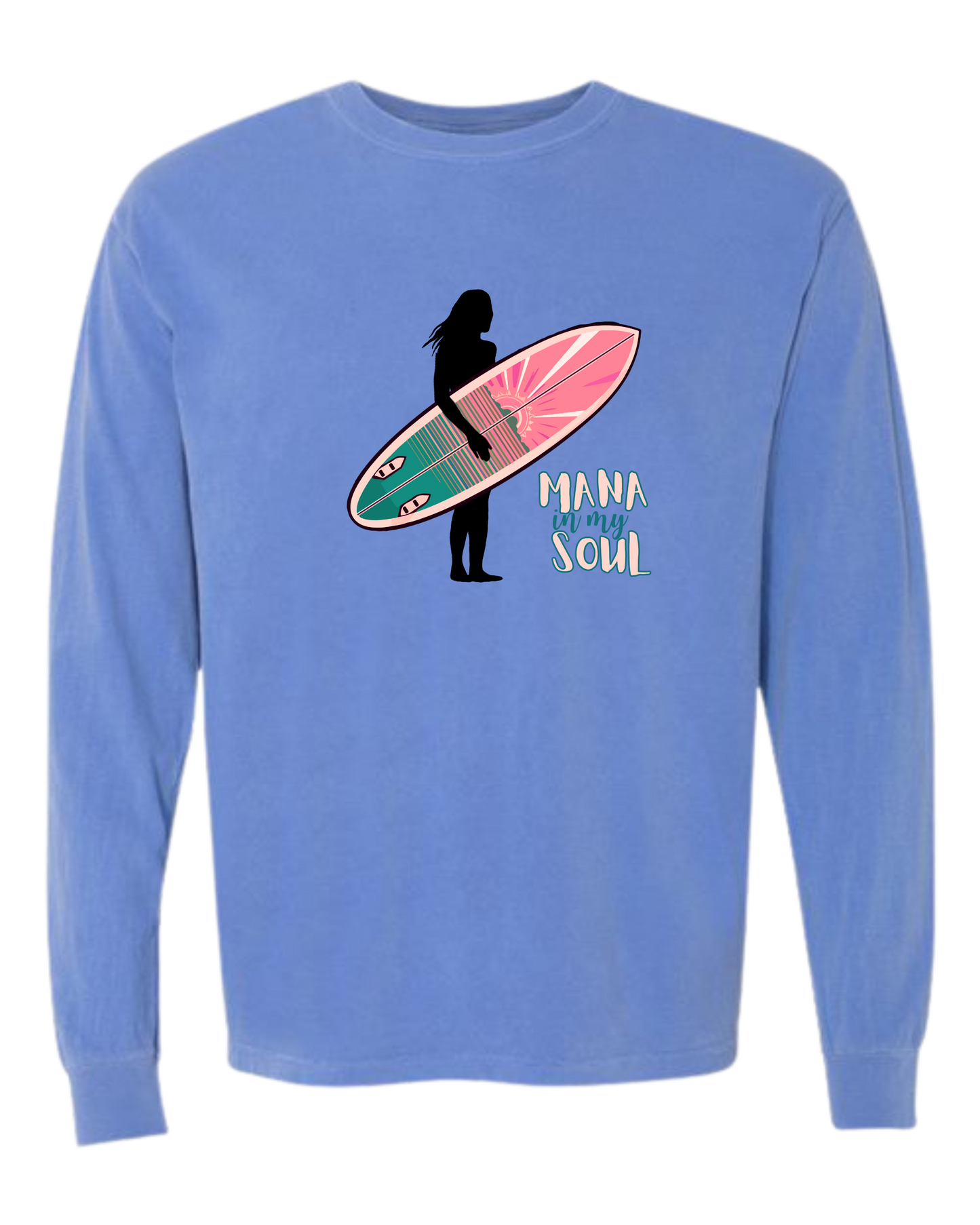 Mana in My Soul - Comfort Colors - Heavyweight Long Sleeve Tee - Blues & Greens