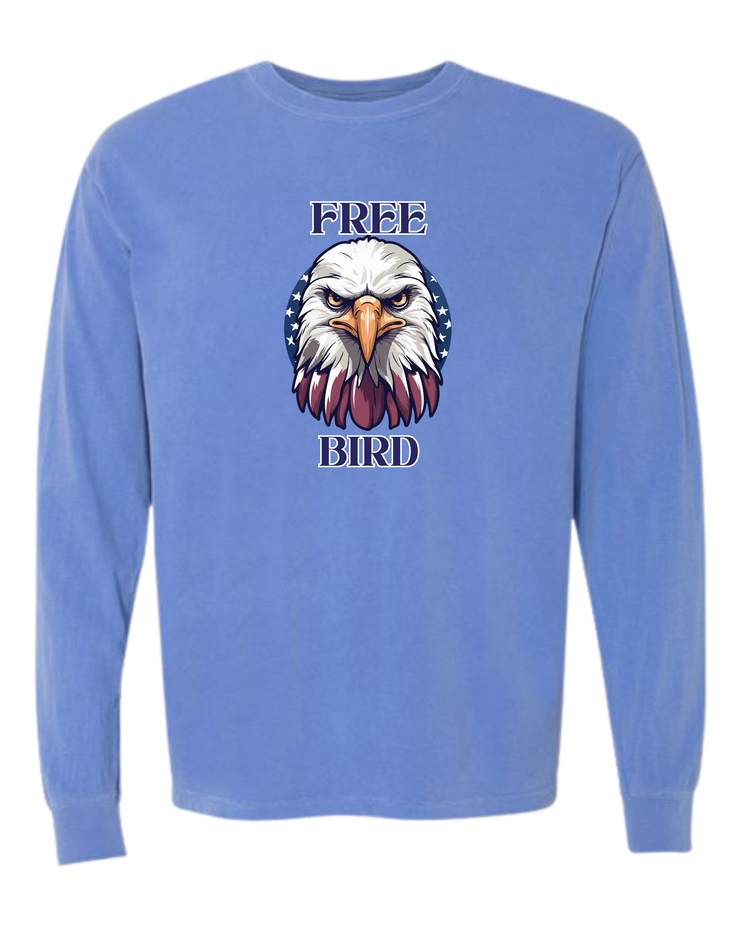 Free Bird - Comfort Colors - Heavyweight Long Sleeve Tee - Blues & Greens
