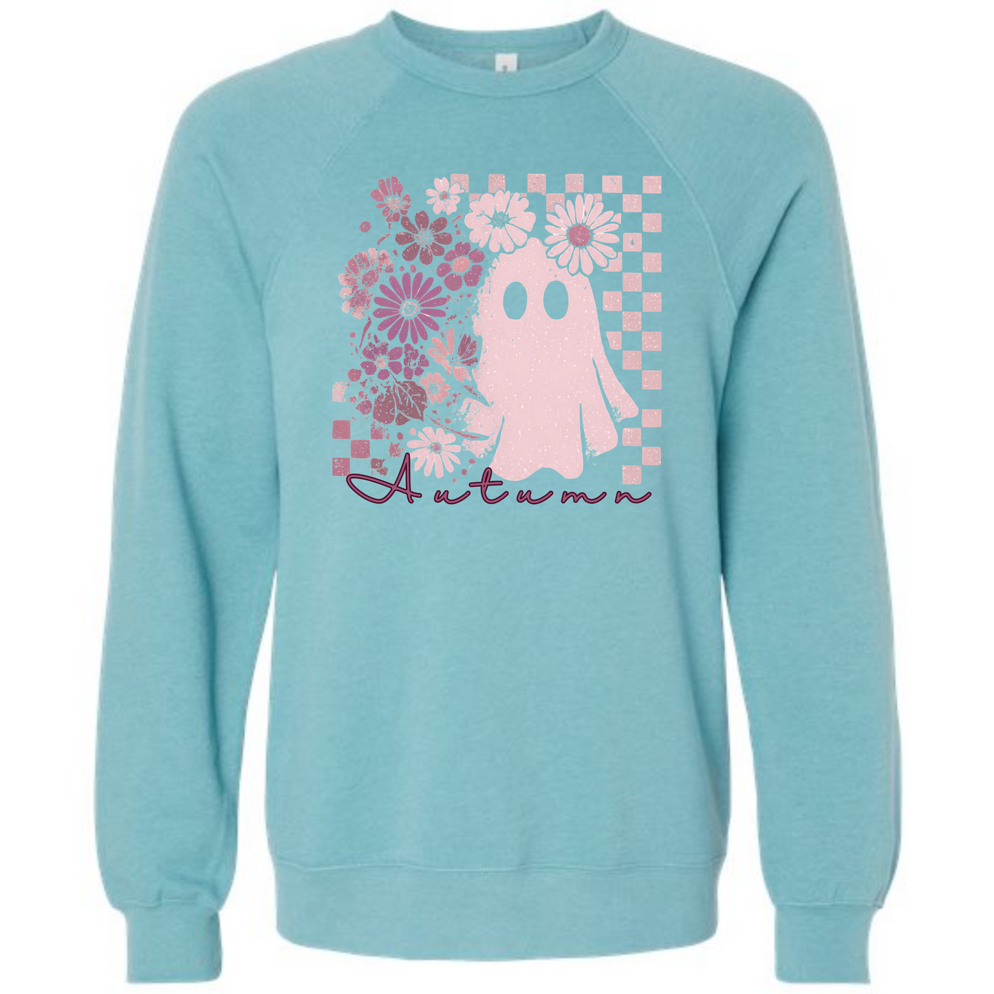 Autumn Ghost - Sponge Fleece Raglan Sweatshirt - Blues, Purples