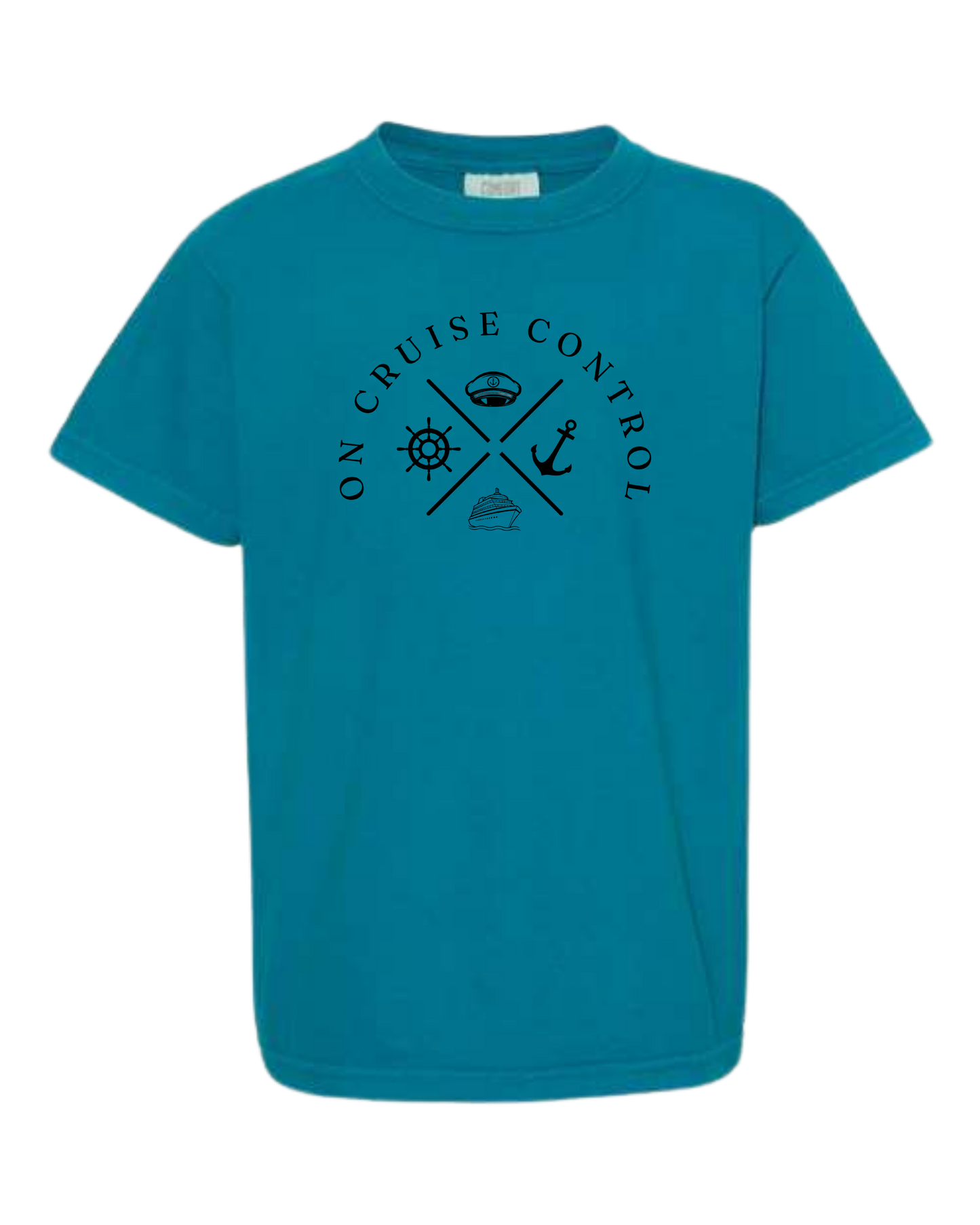 On Cruise Control - Comfort Colors - Heavyweight Youth Tee - Neutral Colors & Blues