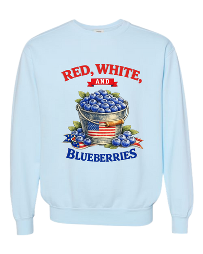 Red, White, And Blueberries - Comfort Colors - Sweatshirt - Blues