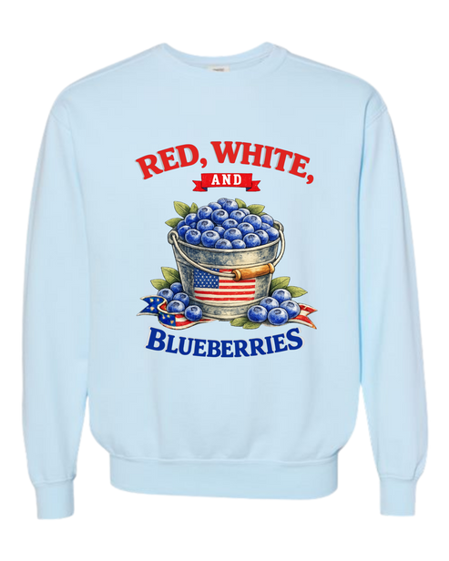 Red, White, And Blueberries - Comfort Colors - Sweatshirt - Blues