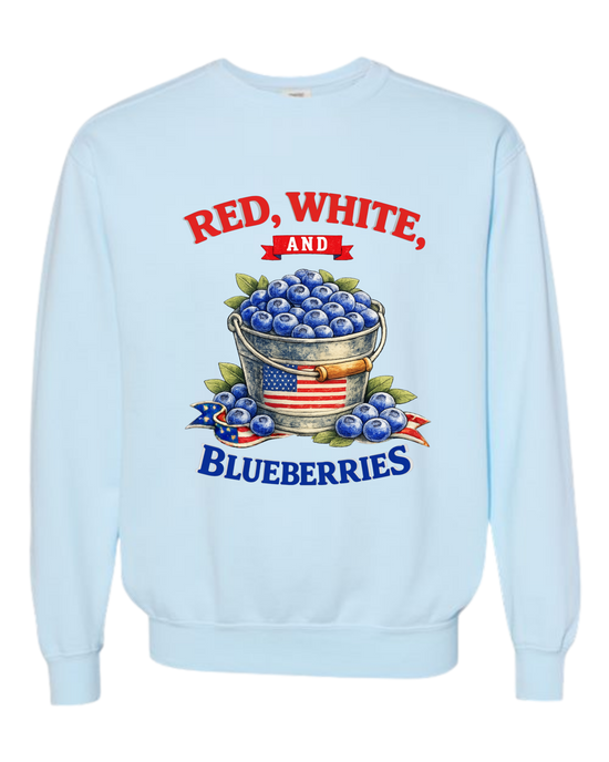 Red, White, And Blueberries - Comfort Colors - Sweatshirt - Blues