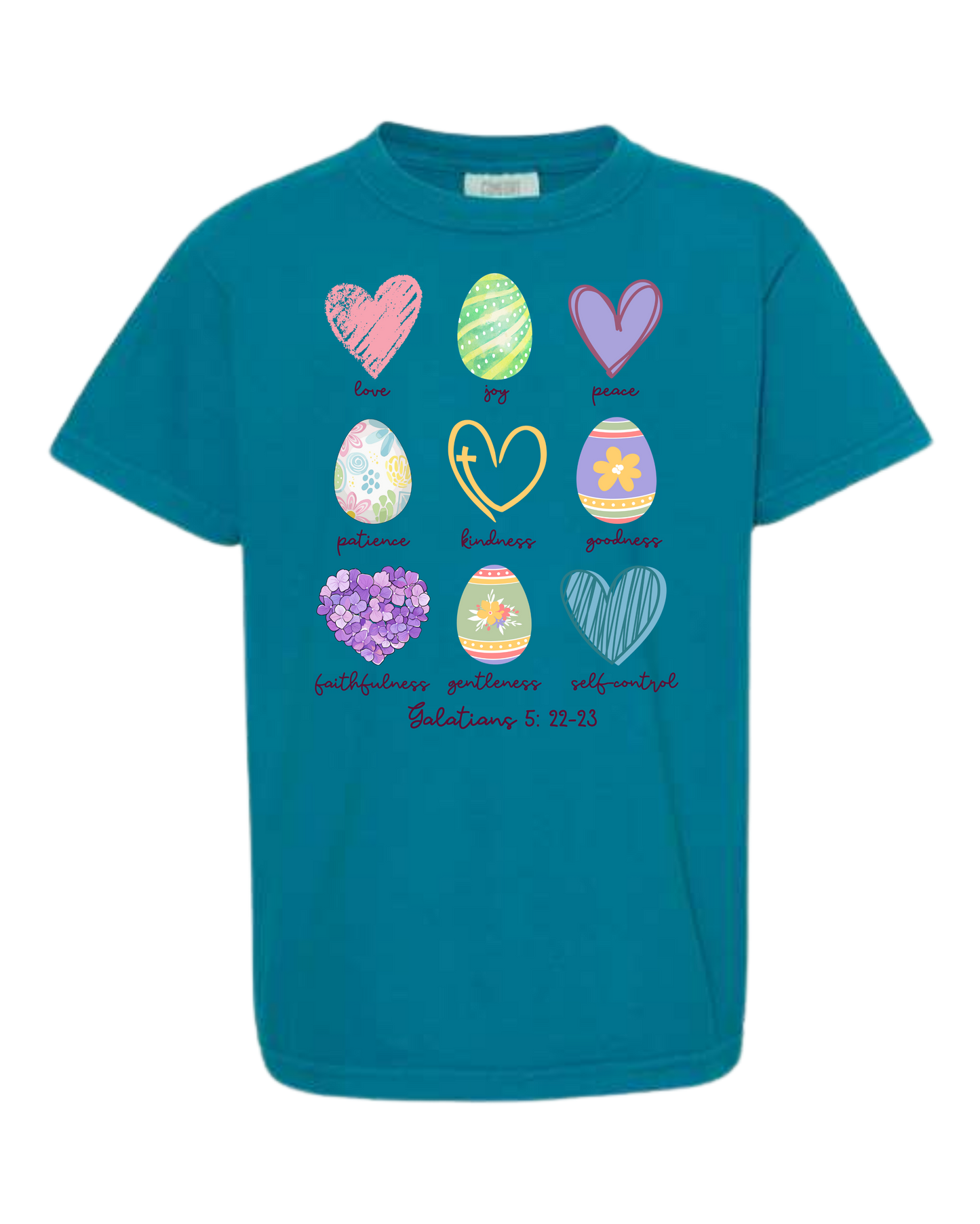 Galatians 5 - Easter - Comfort Colors - Heavyweight Youth Tee - Neutral Colors & Blues
