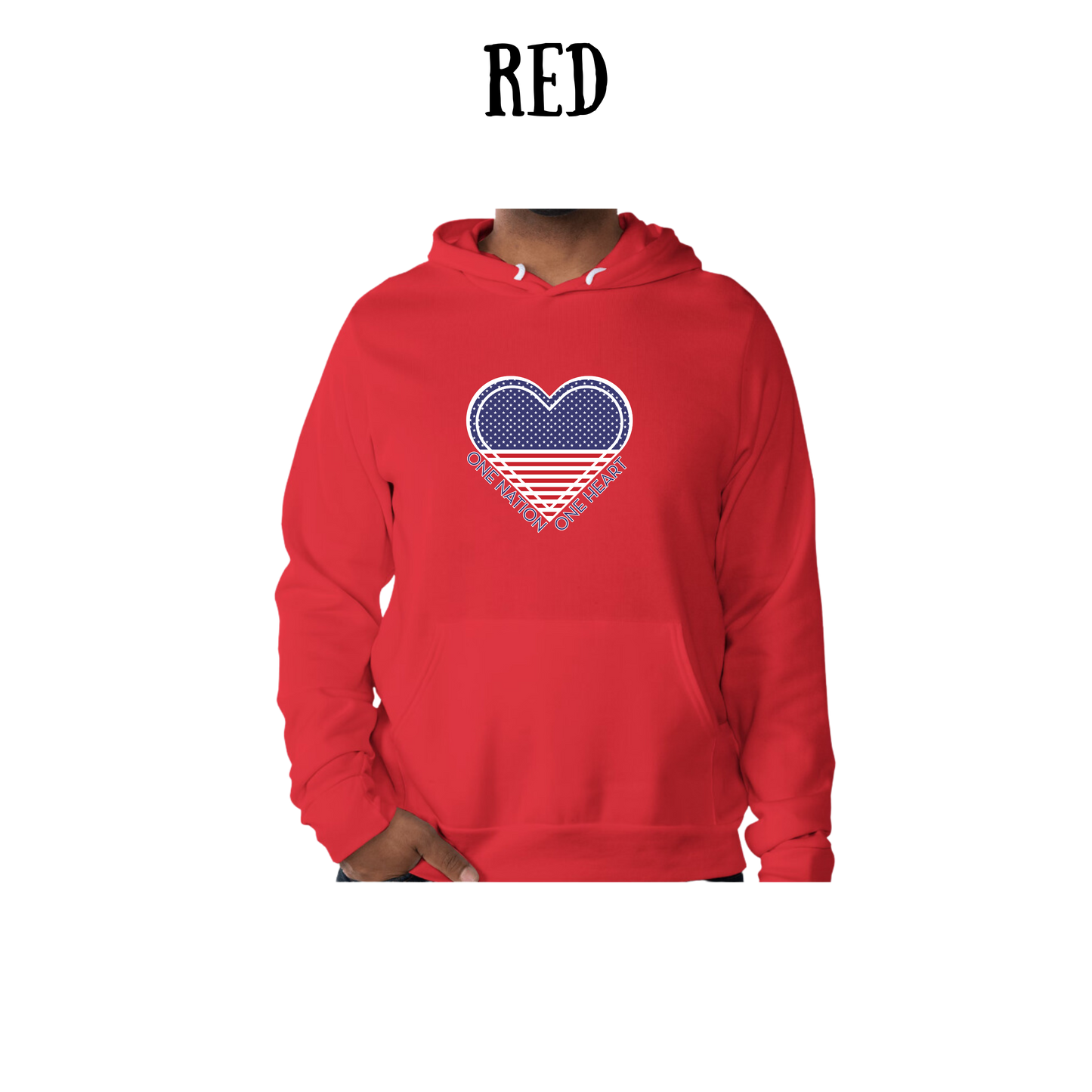 PP - One Nation One Heart - Sponge Fleece Hoodie - Assorted Colors
