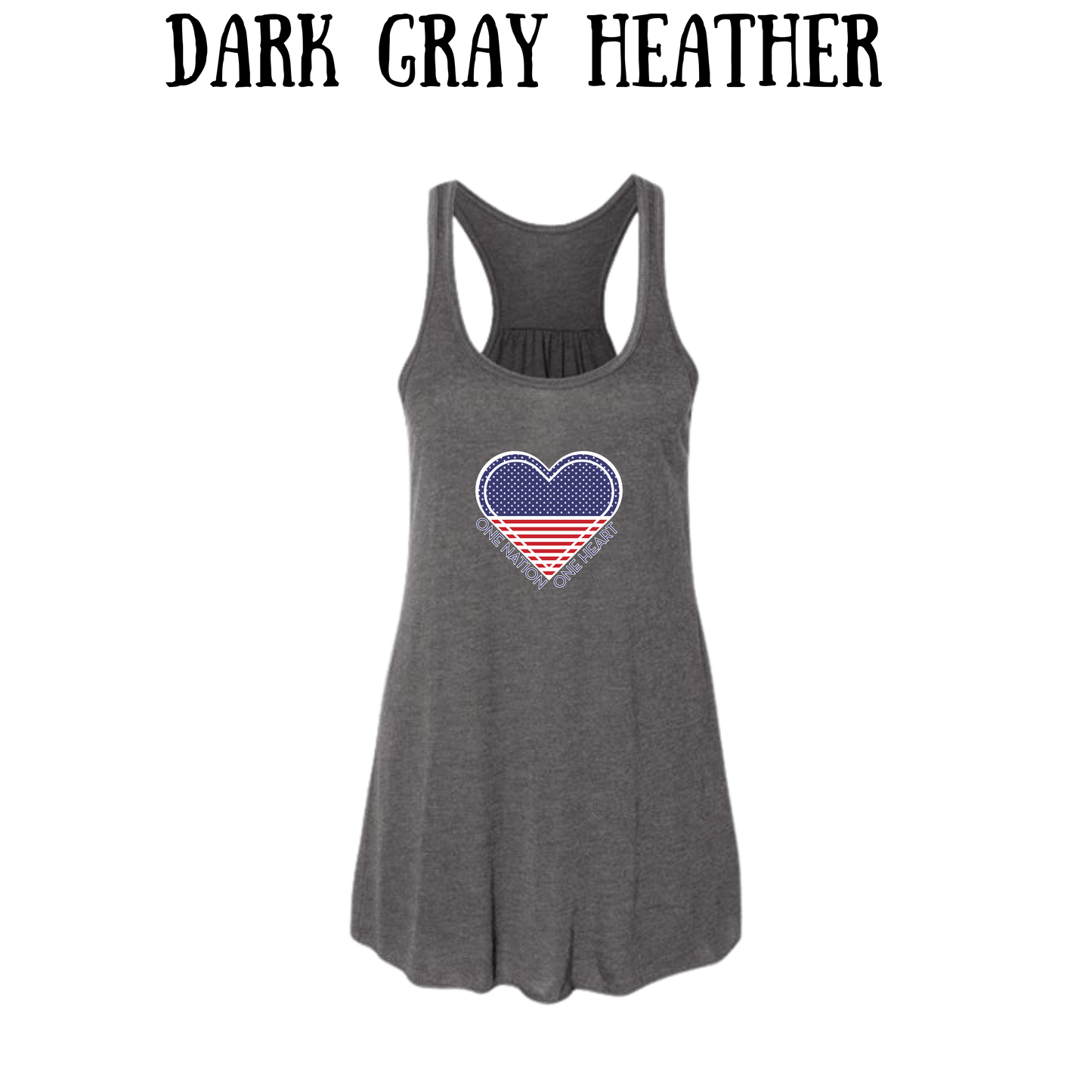 PP - One Nation One Heart - Women's Flowy Racerback Tank
