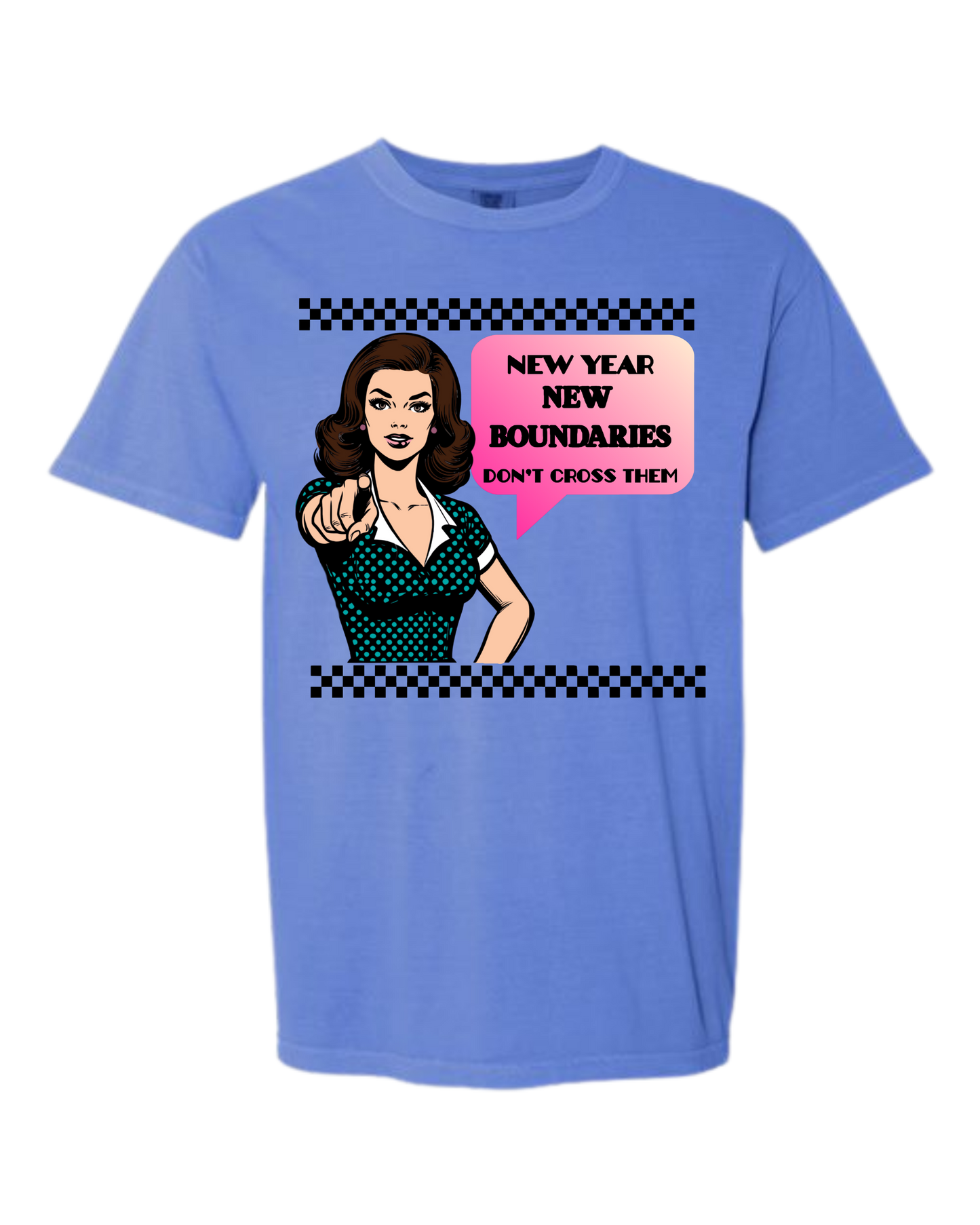 New Year New Boundaries - Comfort Colors - Heavyweight Unisex Tee - Blues