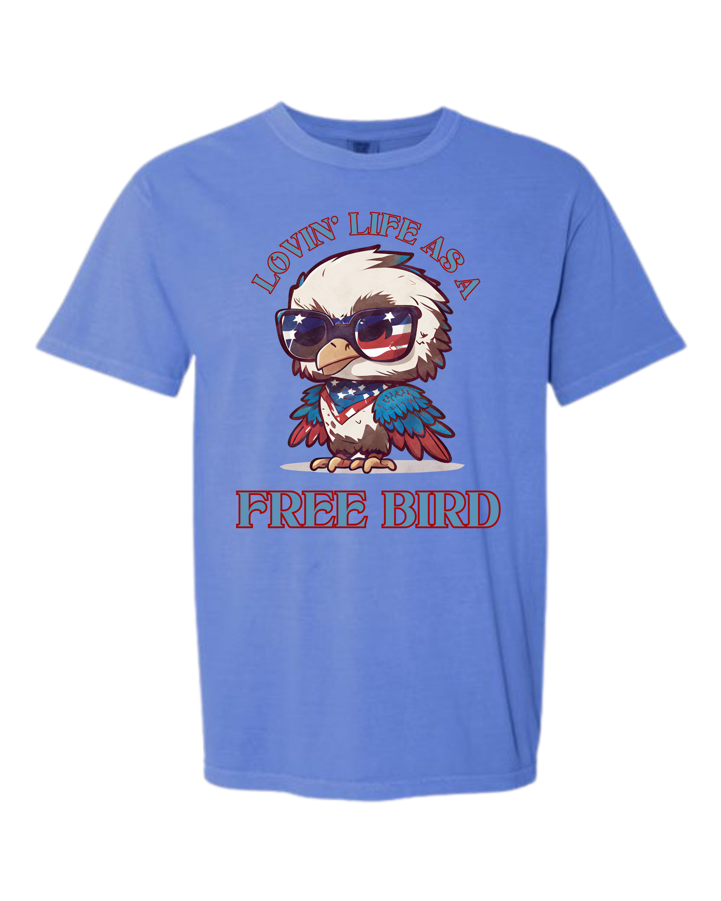 Lovin' Life as a Free Bird - Comfort Colors - Heavyweight Unisex Tee - Blues