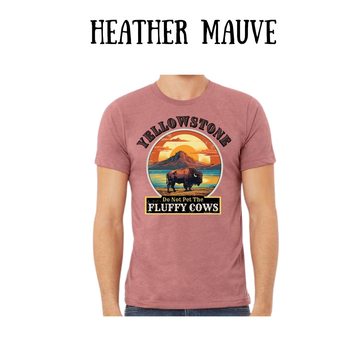 CP - Yellowstone: Fluffy Cows - Unisex Tee - Pinks, Purples, Neutrals