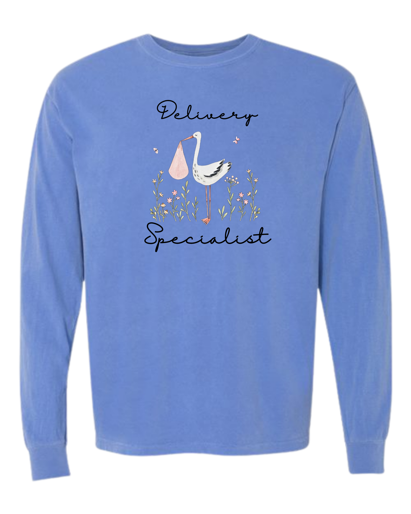 Delivery Specialist - Comfort Colors - Heavyweight Long Sleeve Tee - Blues & Greens
