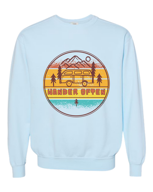 Wander Often - Comfort Colors - Sweatshirt - Blues