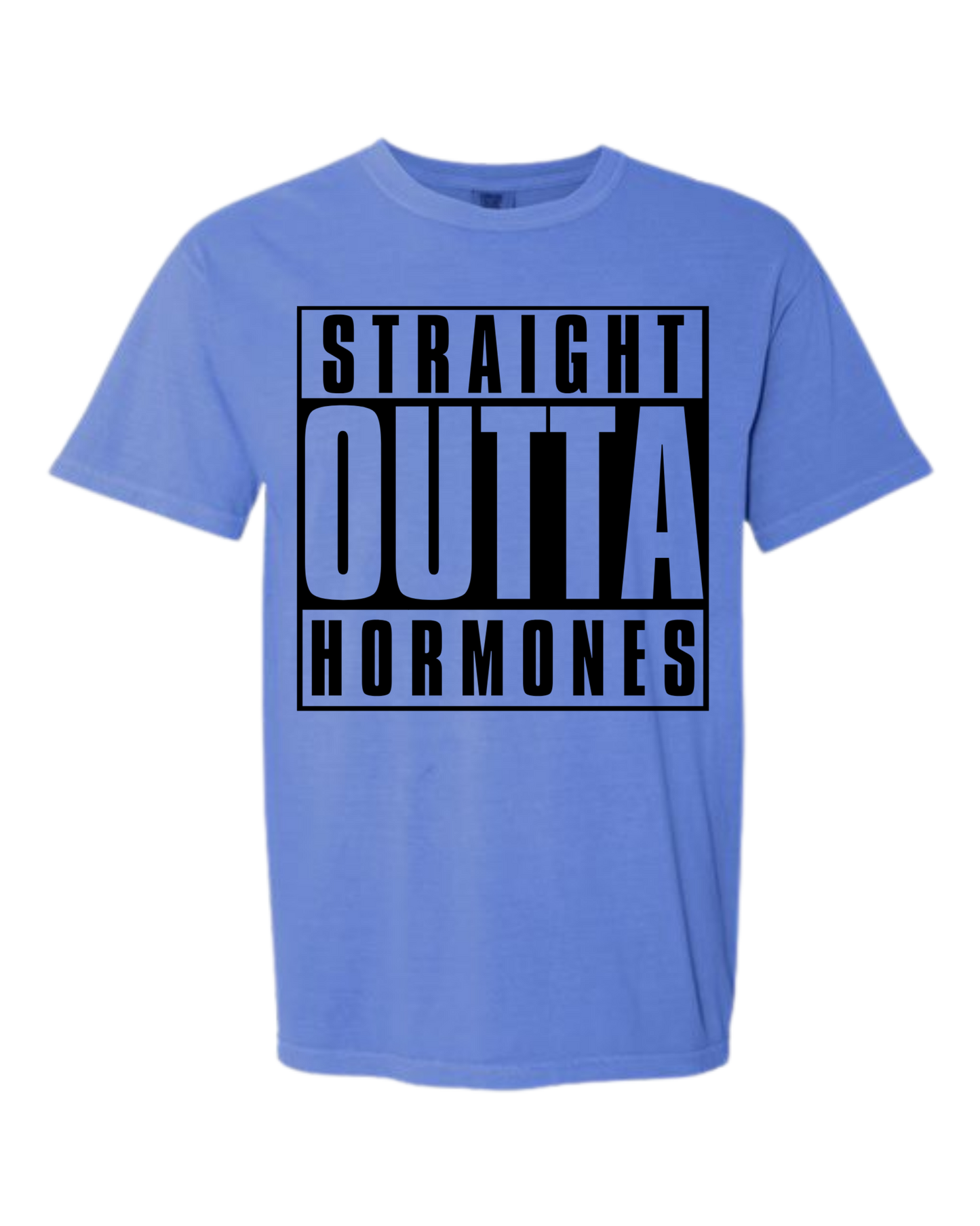 Straight Outta Hormones - Comfort Colors - Heavyweight Unisex Tee - Blues