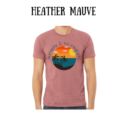 VP - Sunsets & No Regrets - Unisex Tee - Pinks, Purples, Neutrals