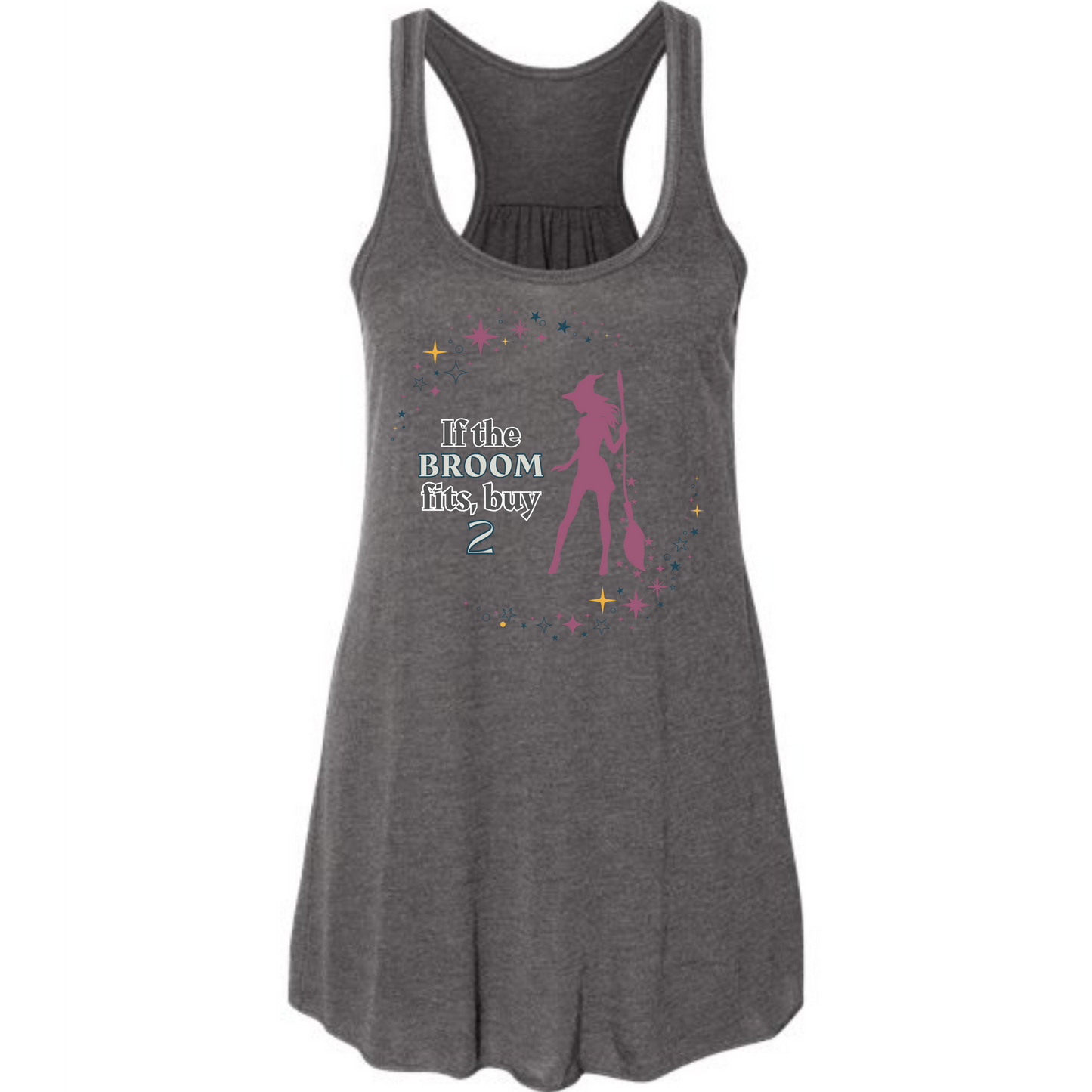 HP - If The Broom Fits - Women's Flowy Racerback Tank