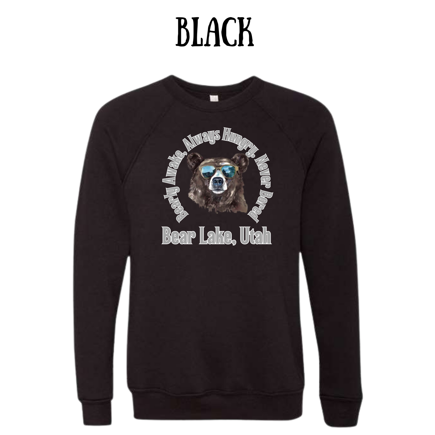 CP - Bear Lake Utah - Sponge Fleece Raglan Sweatshirt - Greens, Neutrals