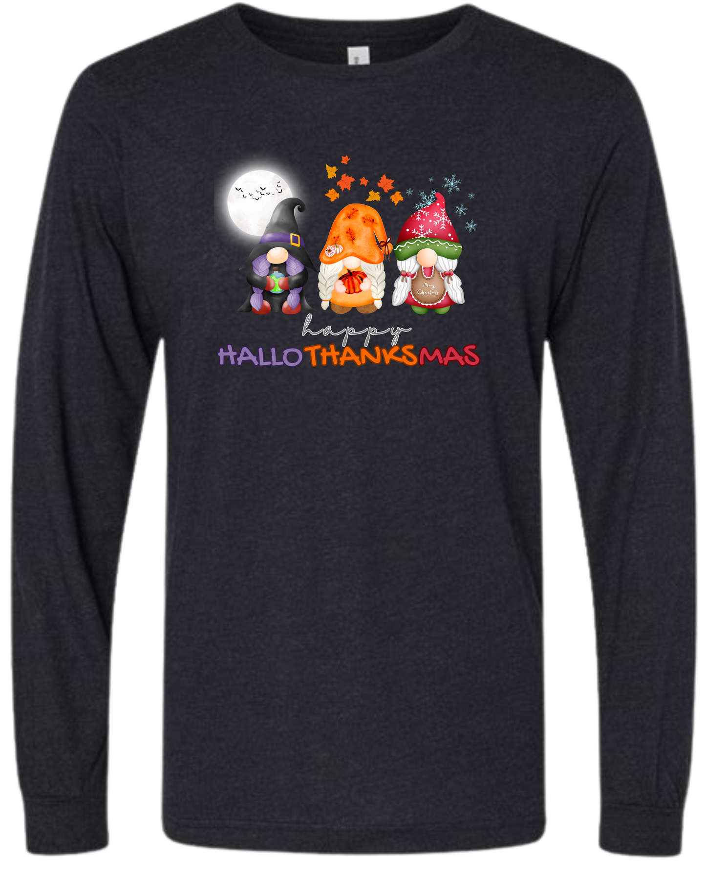 Happy HalloThanksMas Gnomes - Unisex Long Sleeve - Neutral Colors