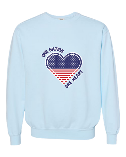 One Nation One Heart - Comfort Colors - Sweatshirt - Blues