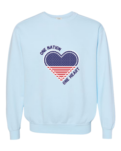 One Nation One Heart - Comfort Colors - Sweatshirt - Blues