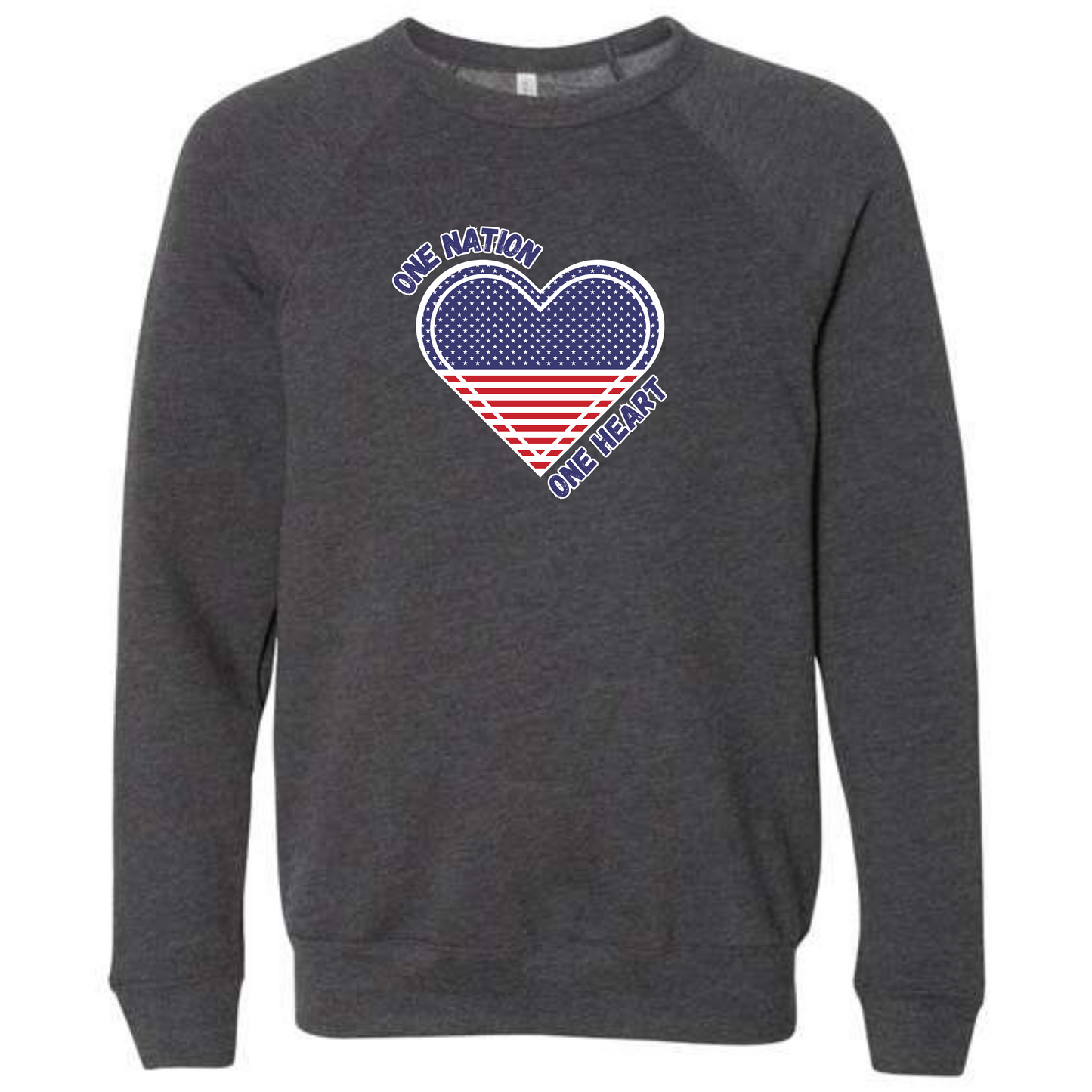 One Nation One Heart - Sponge Fleece Raglan Sweatshirt - Assorted Colors