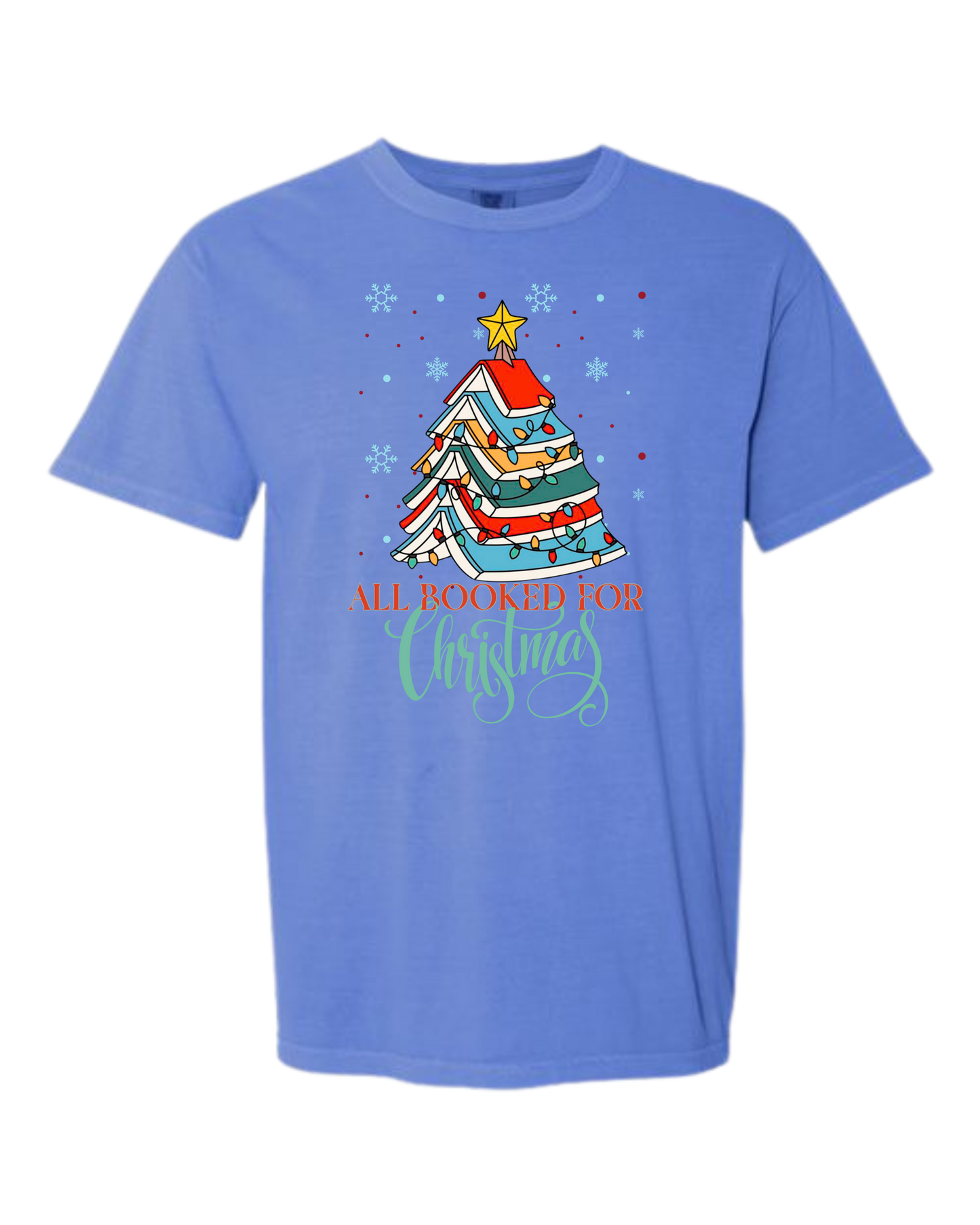 All Booked For Christmas - Comfort Colors - Heavyweight Unisex Tee - Blues