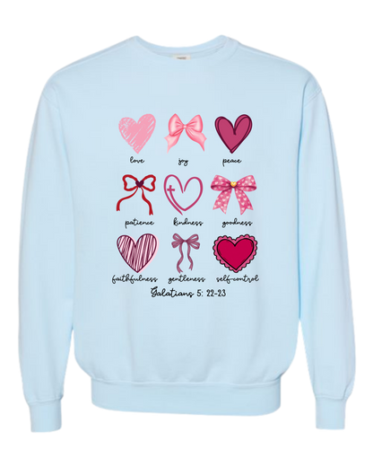 Galatians 5 - Valentines - Comfort Colors - Sweatshirt - Blues