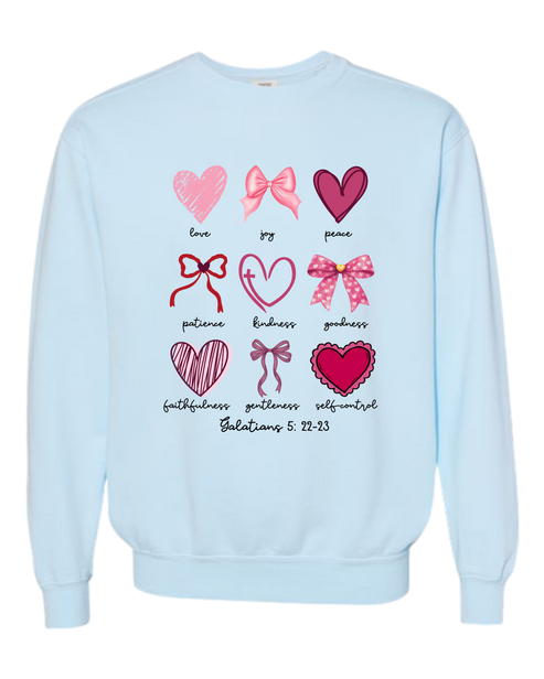 Galatians 5 - Valentines - Comfort Colors - Sweatshirt - Blues