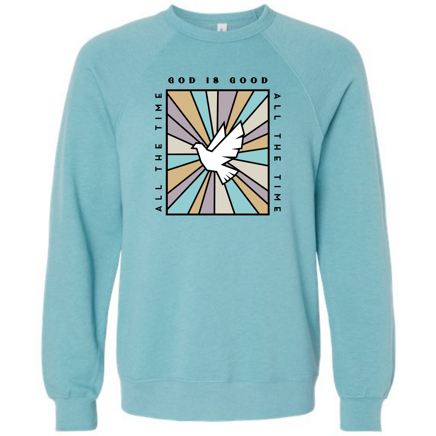 God Is Good - Sponge Fleece Raglan Sweatshirt - Blues, Purples