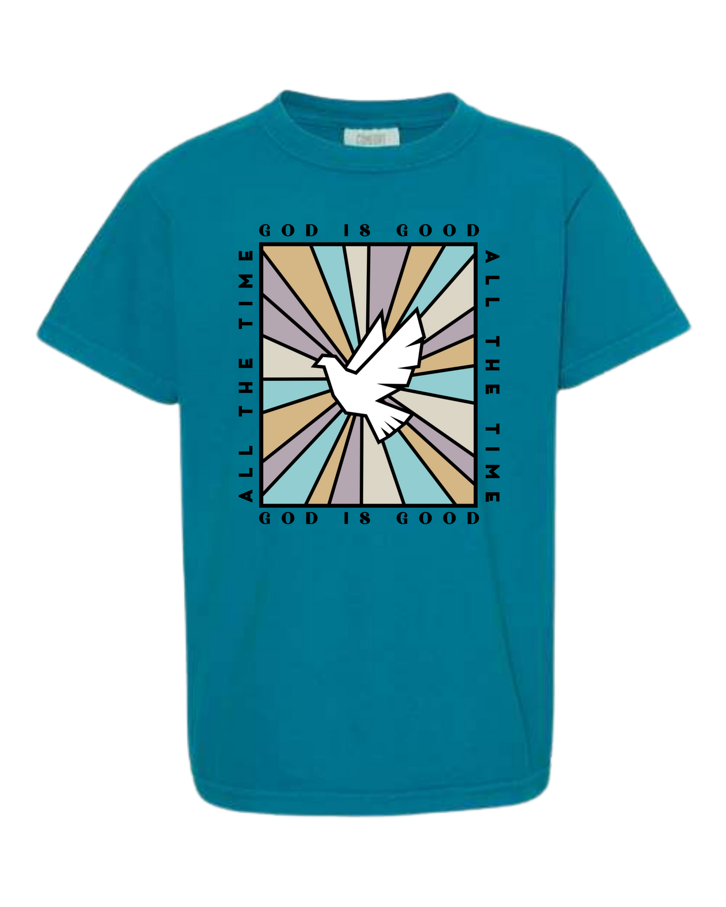 God Is Good - Comfort Colors - Heavyweight Youth Tee - Neutral Colors & Blues