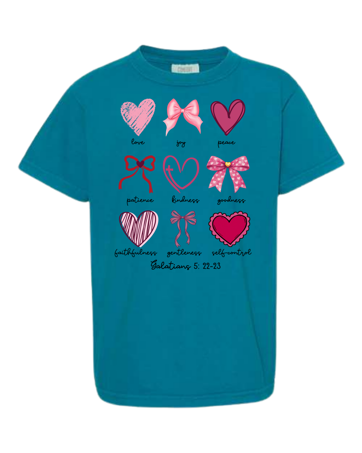 Galatians 5 - Valentines - Comfort Colors - Heavyweight Youth Tee - Neutral Colors & Blues