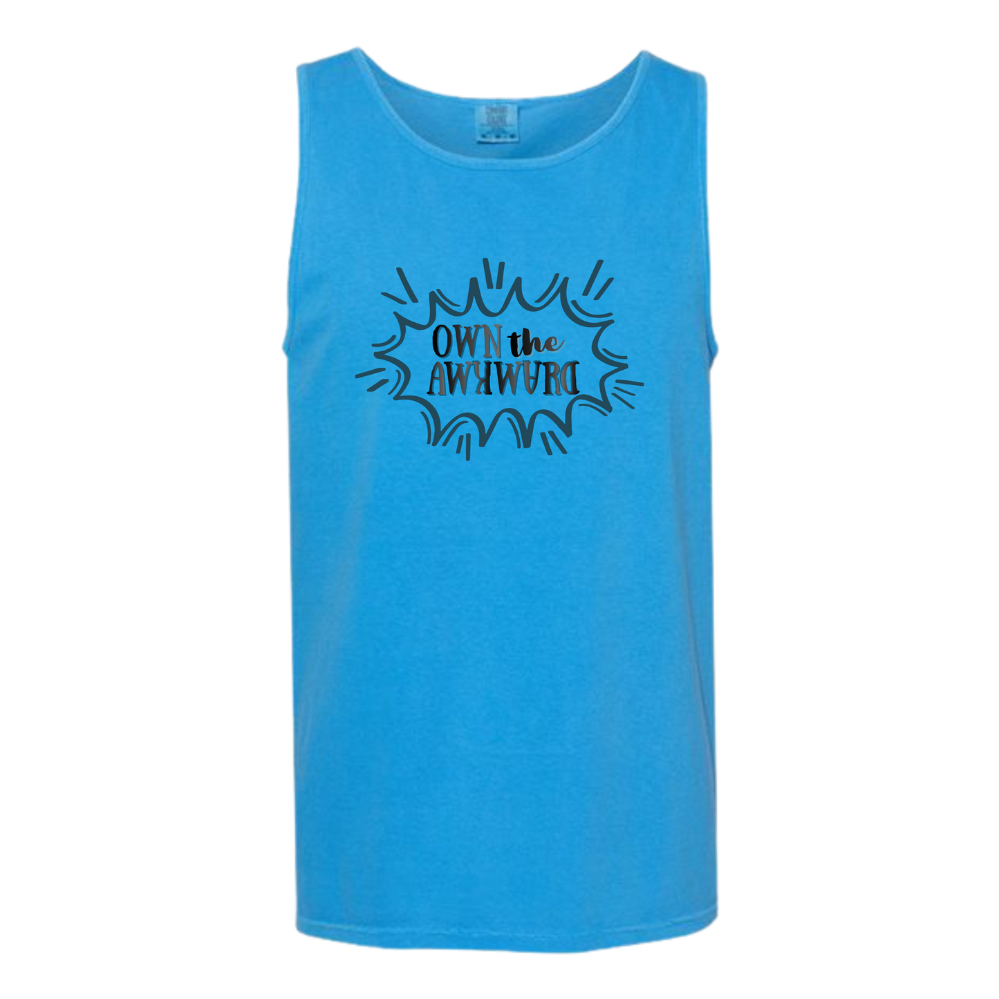 Own the Awkward - Comfort Colors - Unisex Tank - Neutral Colors & Blues