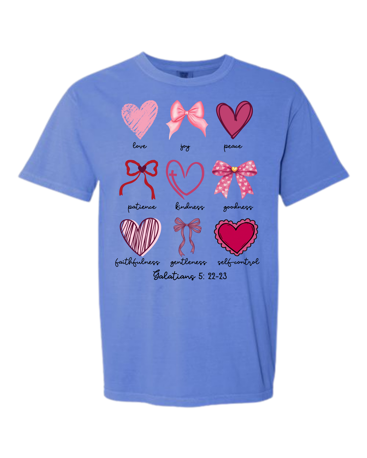 Galatians 5 - Valentines - Comfort Colors - Heavyweight Unisex Tee - Blues