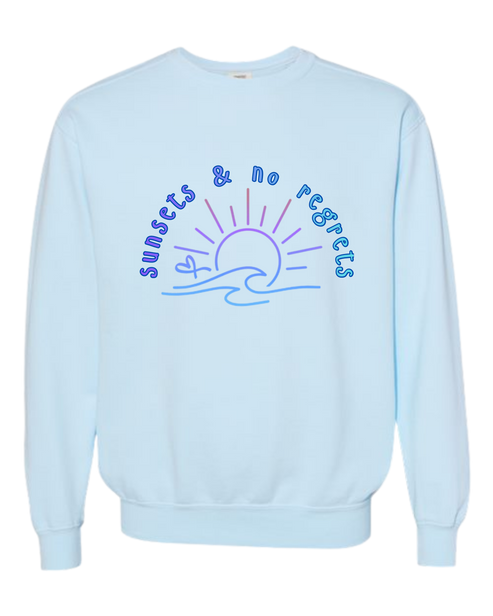 Sunsets & No Regrets - Comfort Colors - Sweatshirt - Blues