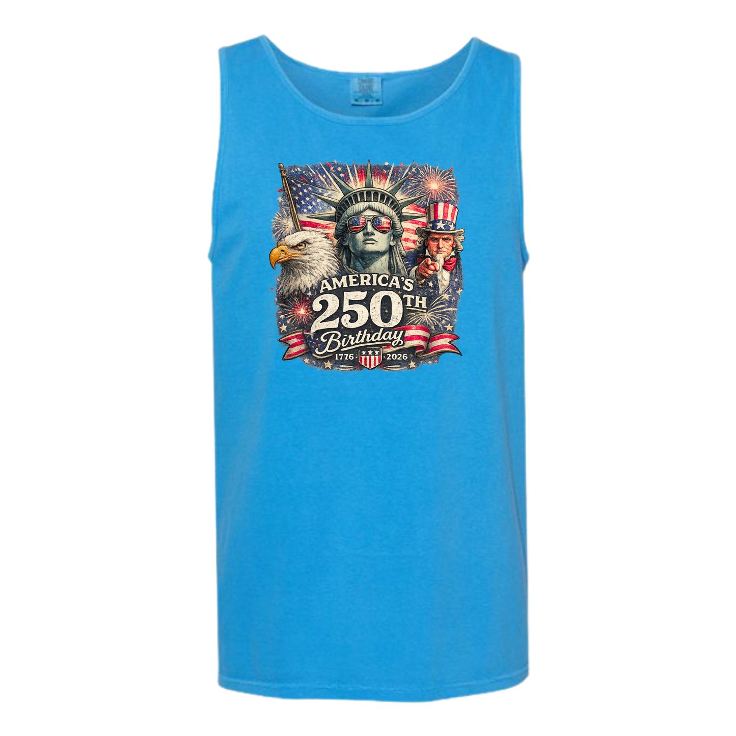 America's 250th Birthday - Comfort Colors - Unisex Tank - Neutral Colors & Blues