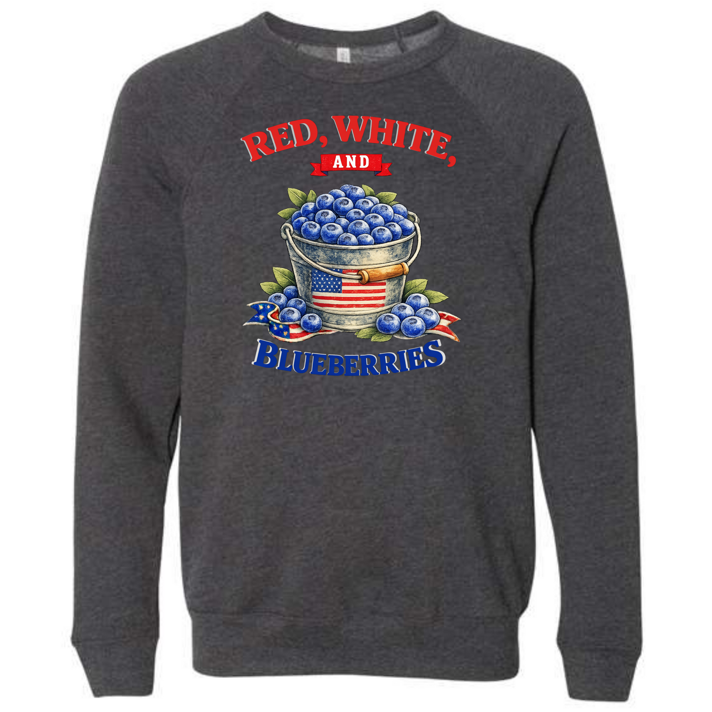 Red, White, And Blueberries - Sponge Fleece Raglan Sweatshirt - Assorted Colors