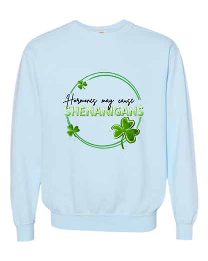 Hormones May Cause Shenanigans - Comfort Colors - Heavyweight Long Sleeve Tee - Neutral Colors
