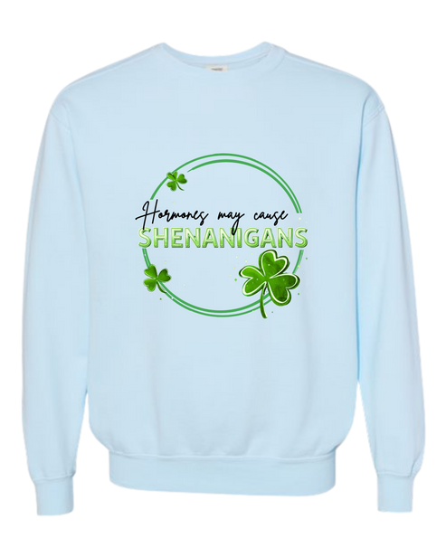 Hormones May Cause Shenanigans - Comfort Colors - Heavyweight Long Sleeve Tee - Neutral Colors