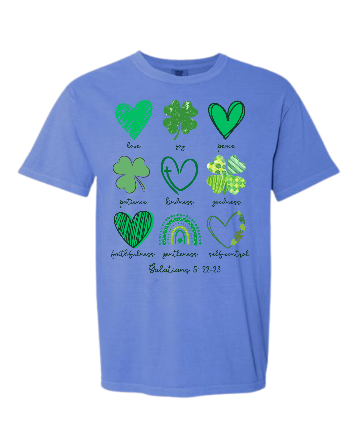 Galatians 5 - St Patrick's Day - Comfort Colors - Heavyweight Unisex Tee - Blues